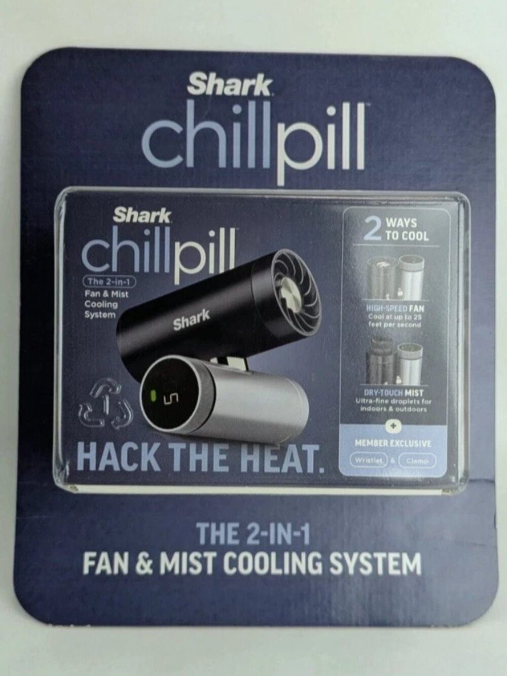 Shark Chillpill Portable Handheld Fan 2 in 1 Fan and Mist Cooling System FA025